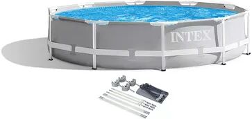 Intex 26700EH 10ft x 30in Metal Frame Above Ground Pool and Canopy (No Pump), Grey