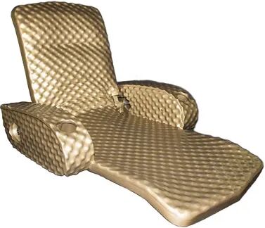 TRC Recreation Super Soft Adjustable Swimming Pool Water Recliner Float, Bronze, Beige Over