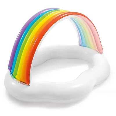 Intex 57141EP Inflatable Rainbow Cloud Outdoor Baby Pool for Ages 1-3 Years Old, Multicolor