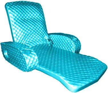 TRC Recreation Super Soft Adjustable Pool Water Recliner Float, Tropical Teal, Brt Blue