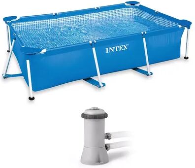 Intex 86'x59'x23' Above Ground Swimming Pool & 530 GPH Pool Cartridge Pump, Brt Blue