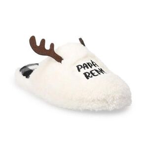 Sonoma Goods For Life Men's Jammies For Your Families Spanish Reindeer Slippers, Size: Large, White