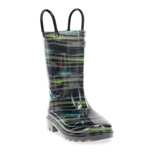 Western Digital Chief Brush Stripe Kids' Waterproof Light-Up Rain Boots, Boy's, Size: 9 T, Black
