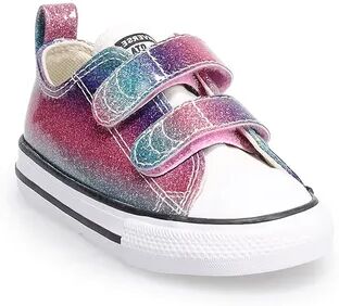 Converse Chuck Taylor All Star 2V Coated Glitter Baby / Toddler Girls' Shoes, Toddler Girl's, Size: 8 T, Natural