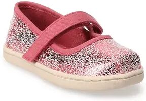 TOMS Crackle Foil Toddler Girls' Mary Jane Shoes, Toddler Girl's, Size: 11, Dark Pink