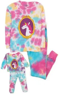 Leveret Girls & Doll Cotton Pajamas Tie Dye Unicorn Rainbow 2 Year, Girl's, Size: 2T, TD Unicorn