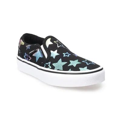Vans Asher Girls' Slip-On Sneakers, Boy's, Size: 13, Black