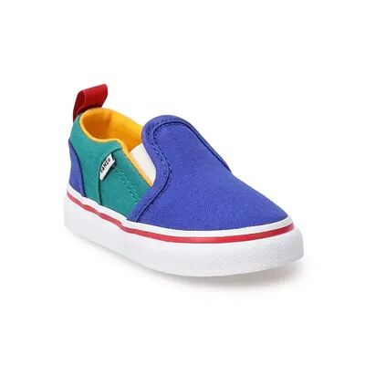 Vans Asher V Retro Block Baby / Toddler Boys' Slip-On Shoes, Toddler Boy's, Size: 6 T, White
