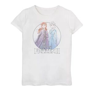 Licensed Character Disney's Frozen 2 Anna & Elsa Girls 6-16 Water Color Sketch Top, Girl's, Size: XL, White