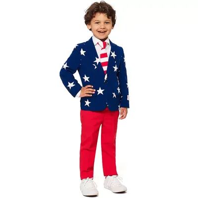 OppoSuits Boys 2-8 OppoSuits Stars & Stripes Americana Suit, Boy's, Size: 6, Multicolor
