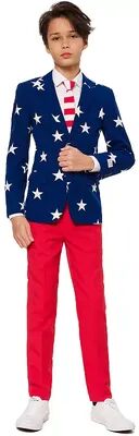 OppoSuits Boys 10-16 OppoSuits Stars & Stripes Americana Suit, Boy's, Size: 14, Multicolor