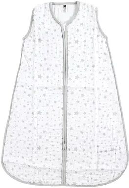 Hudson Baby Infant Muslin Cotton Sleeveless Wearable Sleeping Bag, Sack, Blanket, Gray Stars, Infant Unisex, Size: 18-24MONTH