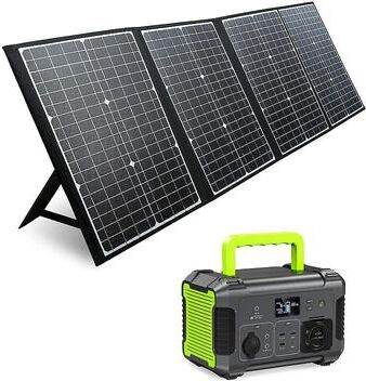 PAXCESS 120W Portable Solar Panel + Rockman Solar and Battery Powered Generator, Grey