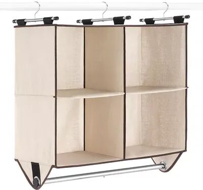 Whitmor 4 Section Closet Organizer, Brown