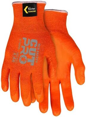 MCR Safety 127-9178NFOXL Kevlar Nitrile Palm & Fingers Shell Cut Resistant Work Gloves with Foam Coated Palm & Fingertips, Orange - Extra Large,