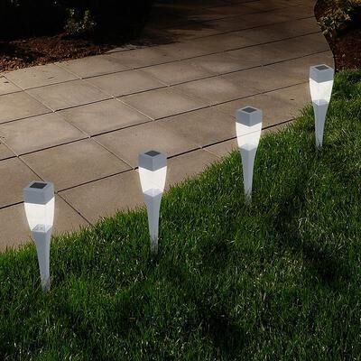 Navarro Outdoor Solar LED Path Light Garden Stake 24-piece Set, Grey