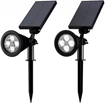 Pure Garden Solar Panel Landscape Lights, Black