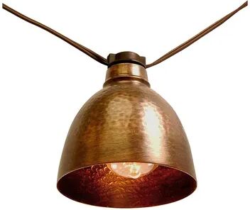 Lumabase Electric Cafe String Lights & 10 Bronze Dome Metal Shades, Brown