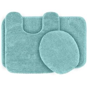 Garland Rug Deco Solid Plush 3-piece Bath Set, Blue, 3 Pc Set