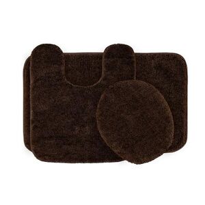 Garland Rug Deco Solid Plush 3-piece Bath Set, Brown, 3 Pc Set