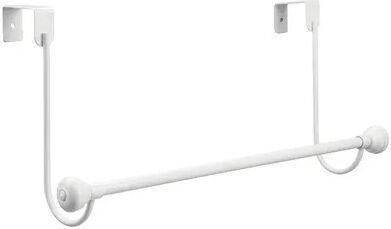 mDesign Metal Bathroom Over Shower Door Hanging Towel Rack Bar - Bronze, White