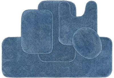 Garland Rug Garland Deco Nylon 5-piece Bath Rug Set, Blue, 5 PC SET