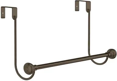 mDesign Metal Bathroom Over Shower Door Hanging Towel Rack Bar - Bronze, Beige Over