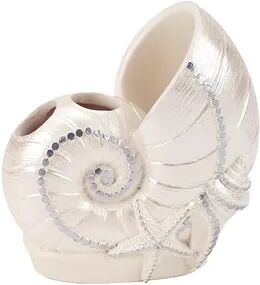 Avanti Sequin Shells Toothbrush Holder, White