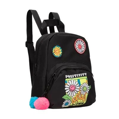 SMILEY Young Adult SMILEY Mini Backpack with Pom Poms, Black