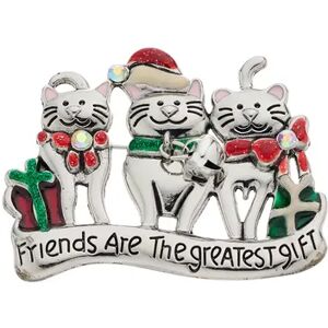 Celebrate Together Christmas Cat Nickel Free Friends Pin, Women's, Multi