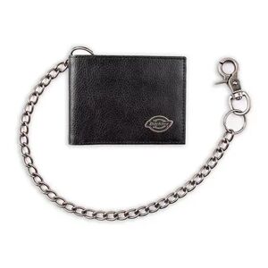 Dickies Men's Dickies Leather Slimfold Wallet with Removable Swag Chain, Black
