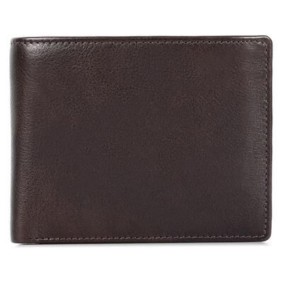 Karla Hanson RFID-Blocking Coin Pocket Leather Wallet, Dark Brown