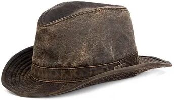 Indiana Jones Men's Indiana Jones Weathered Cloth Fedora Hat, Size: XL, Brown