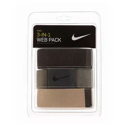 Nike Men's Nike 3-Pack Cotton Web Belt Set, Brown Over