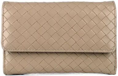 Julia Buxton Basket Weave RFID-Blocking Trifold Wallet, Grey