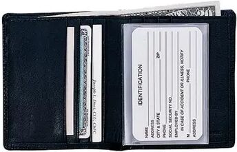 Royce Leather Nappa Leather Bifold Wallet, Black