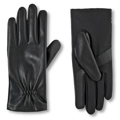 isotoner Women's isotoner Lined Faux Leather Gloves, Size: Large-XL, Black