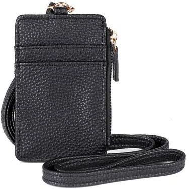 Julia Buxton Pik-Me-Up RFID-Blocking Convertible Lanyard Wallet, Black