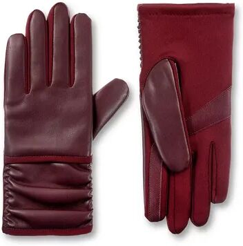 isotoner Women's isotoner Lined Faux Leather Gloves, Size: Large-XL, Drk Purple