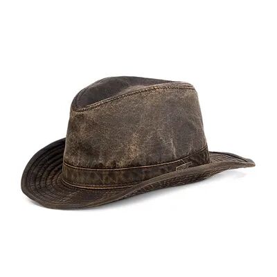 Indiana Jones Men's Indiana Jones Weathered Cloth Fedora Hat, Size: Medium, Brown