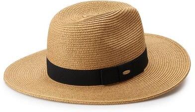 Scala Women's Scala Big Brim Fedora Hat, Med Brown