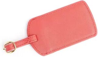 Royce Leather Handcrafted Luggage Tag, Red