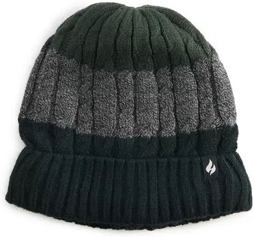 Heat Holders Men's Heat Holders Cable Knit Roll-Up Hat, Black