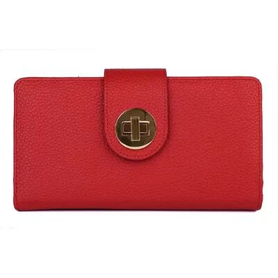 Julia Buxton Solid Vegan RFID-Blocking Wallet, Red