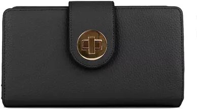 Julia Buxton Solid Vegan RFID-Blocking Wallet, Black