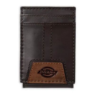 Dickies Men's Dickies Leather Front Pocket Wallet with Magnetic Money Clip, Brown