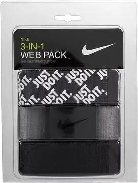 Nike Men's Nike 3 Pack Web Belt, Black