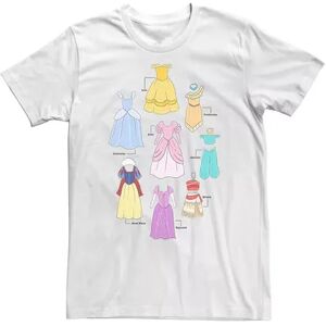 Licensed Character Men's Disney Princess Dresses Collage tee, Size: Large, White