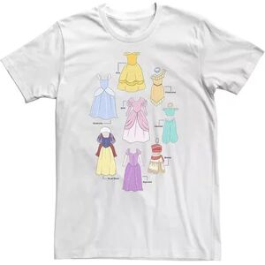 Licensed Character Big & Tall Disney Princess Textbook Dresses Tee, Men's, Size: 4XL, White