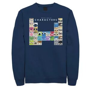 Licensed Character Men's Disney Pixar Periodic Table Of Characters Fleece Sweater, Size: Small, Blue